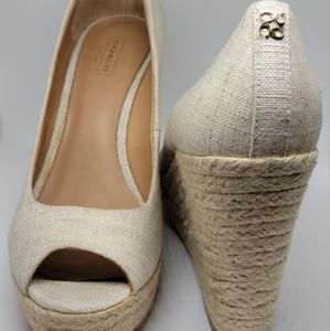Coach wedges 8.5 beige
